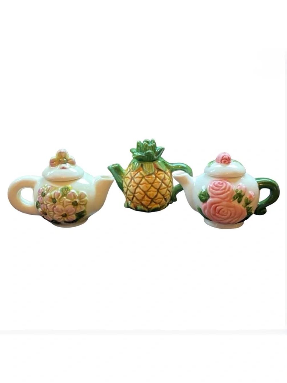 Vintage Collectible Miniature Antique Teapot Creamers Set of 3